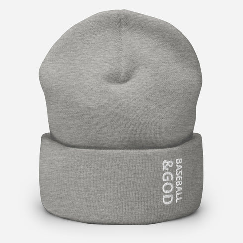 Baseball &God Cuffed Beanie